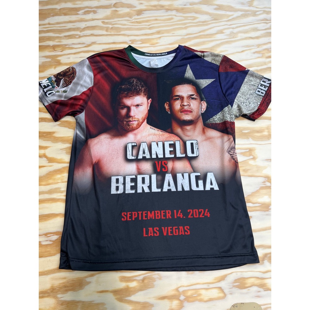 Canelo vs Berlanga Las Vegas 2024 Boxing Graphic Tee Mens Large All Over Print